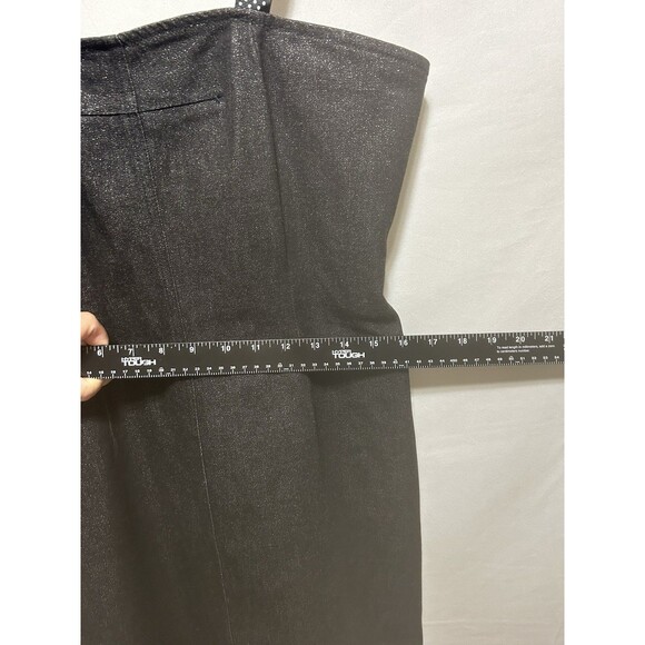 BCBG Maxazria Jean L Black Denim Spaghetti Polka Dot‎ Strap Dress - No Size Tag - Picture 4 of 11